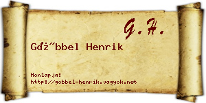 Göbbel Henrik névjegykártya